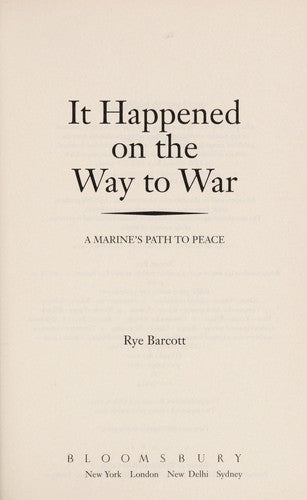 It Happened on the Way to War cover